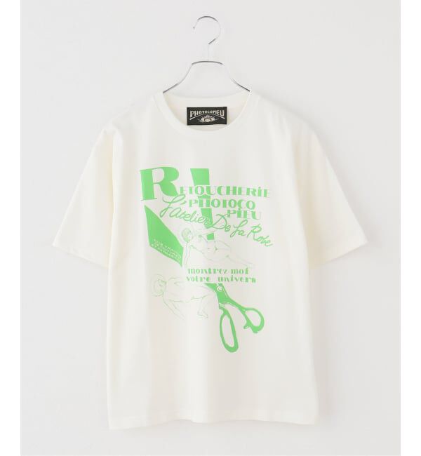 IENA LA BOUCLE「PHOTOCOPIEU フォトコピュー  PRINT T-SHIRT "RETOUCHERIE" JIMMY/ 261JIM」|Tシャツ・カットソー|ホワイト