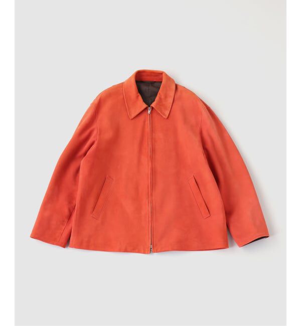 EDIFICE「Cale (カル) シープスウェードブルゾン」|ライダースジャケット|オレンジ