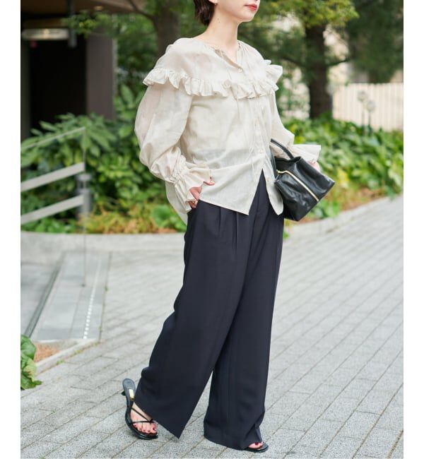 Spick and Span「コットンラミーローンフリルブラウス」|シャツ・ブラウス|