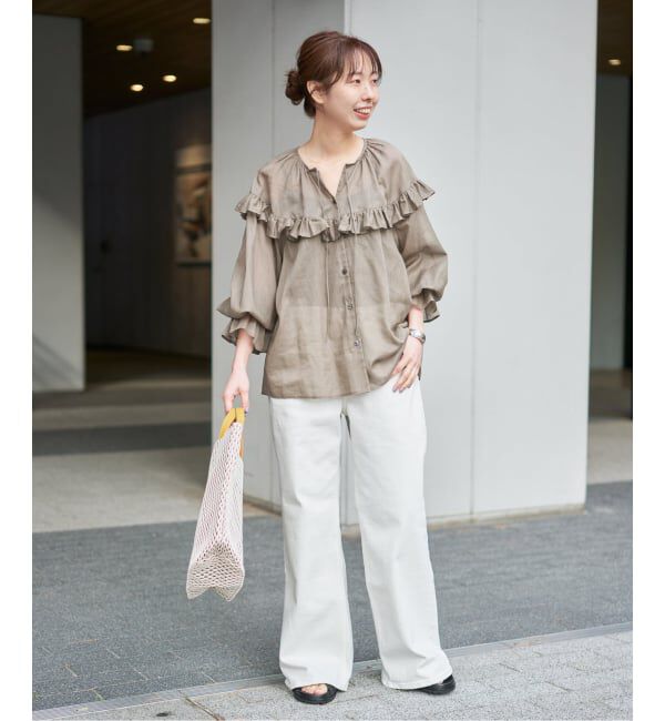 Spick and Span「コットンラミーローンフリルブラウス」|シャツ・ブラウス|