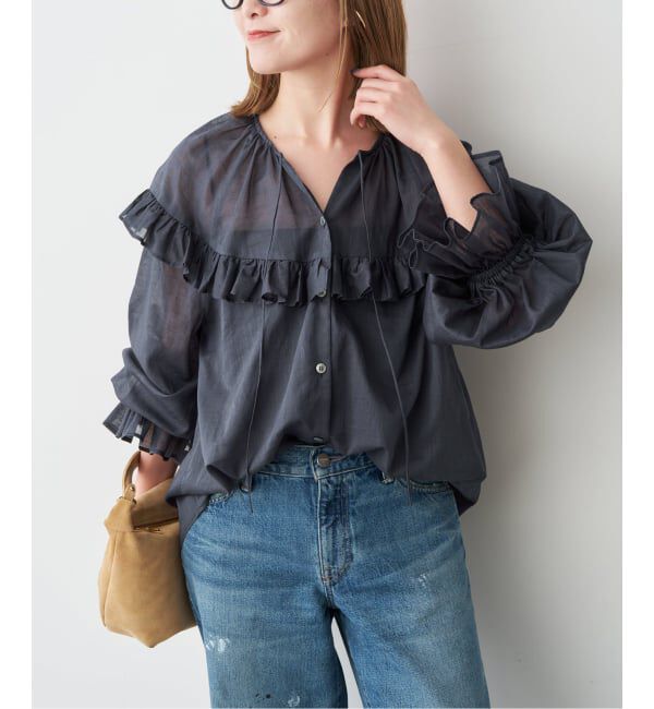 Spick and Span「コットンラミーローンフリルブラウス」|シャツ・ブラウス|