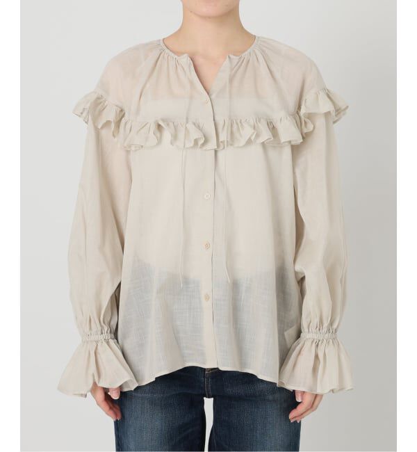 Spick and Span「コットンラミーローンフリルブラウス」|シャツ・ブラウス|