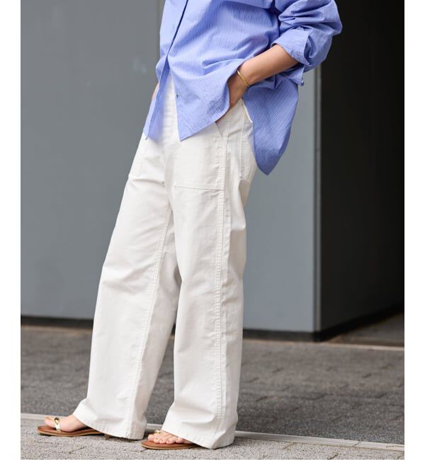 FRAMeWORK「≪追加予約≫ライトミリタリースラブベイカーパンツ 4」|カーゴ|ホワイト