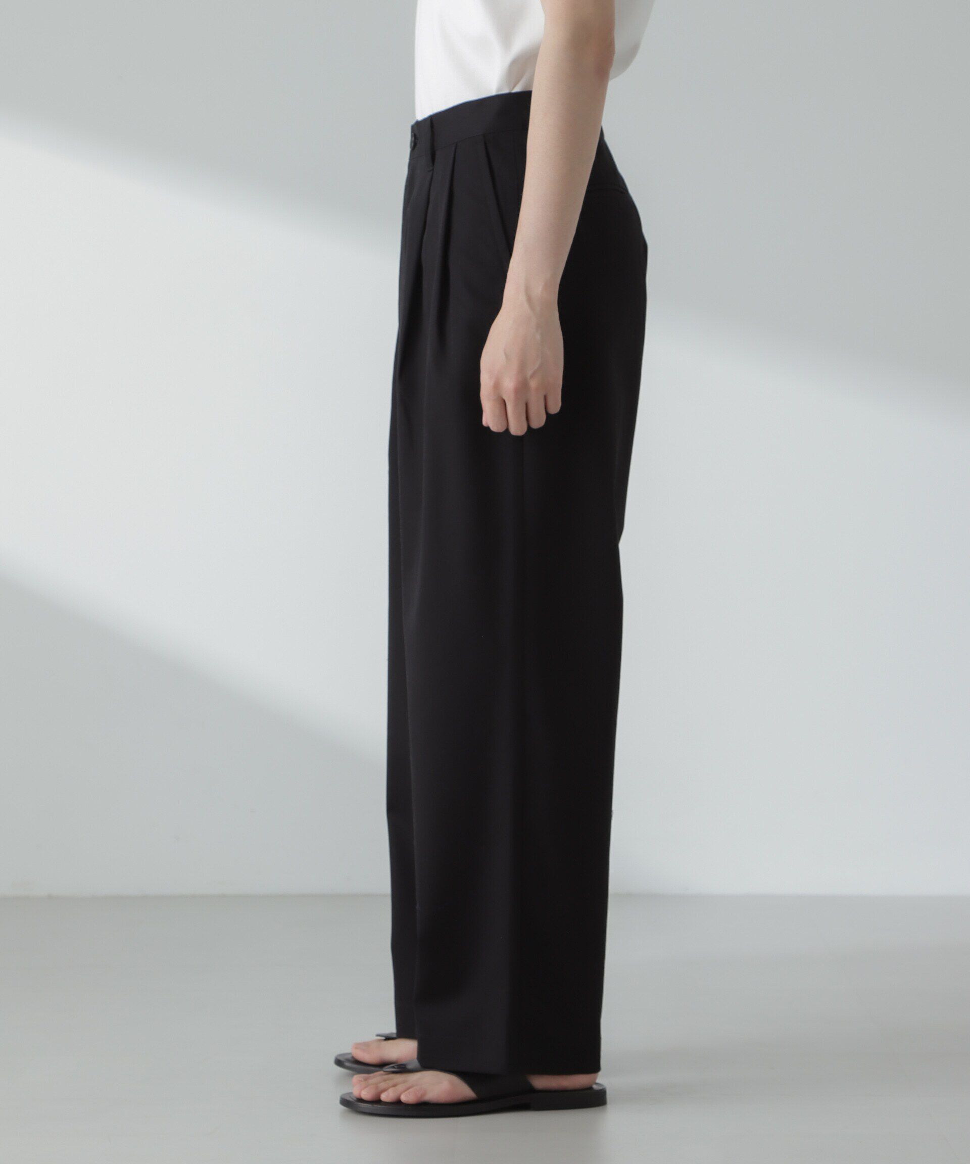 nano･universe「「大人のワイドパンツ」2タックワイドトラウザーズ」|チノ|