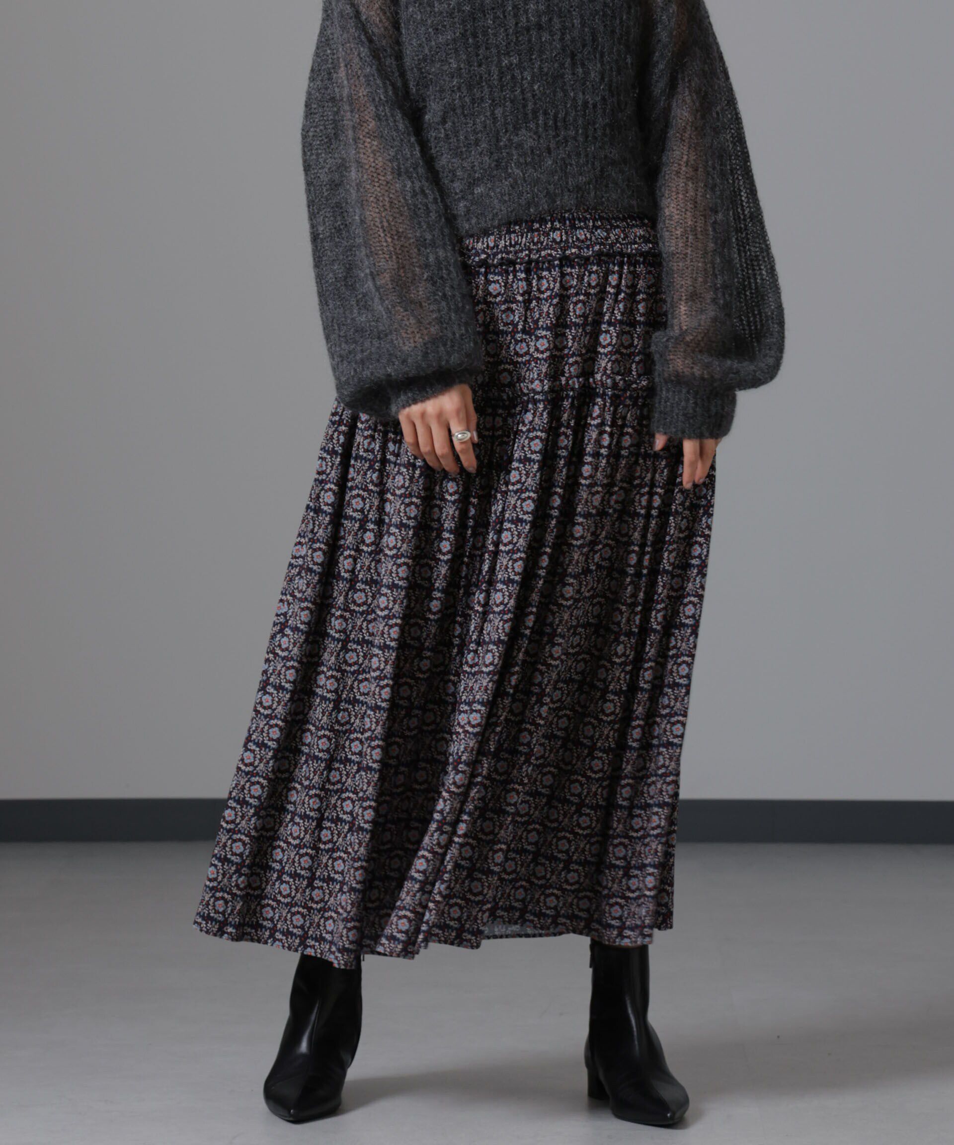 nano･universe「サークルフワラープリントスカート」|スカート|