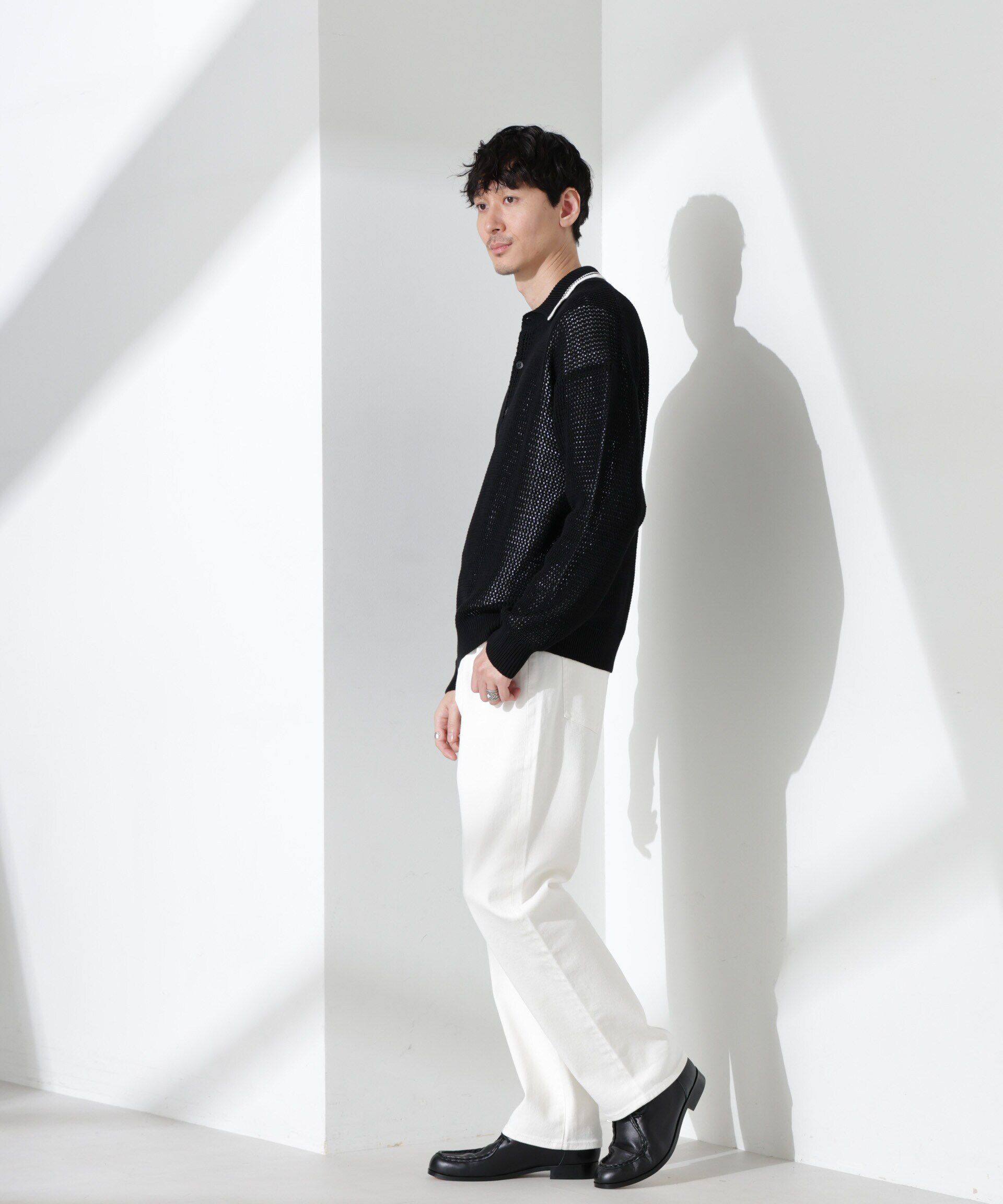 nano･universe「ローゲージ ニットポロ」|ニット・セーター|