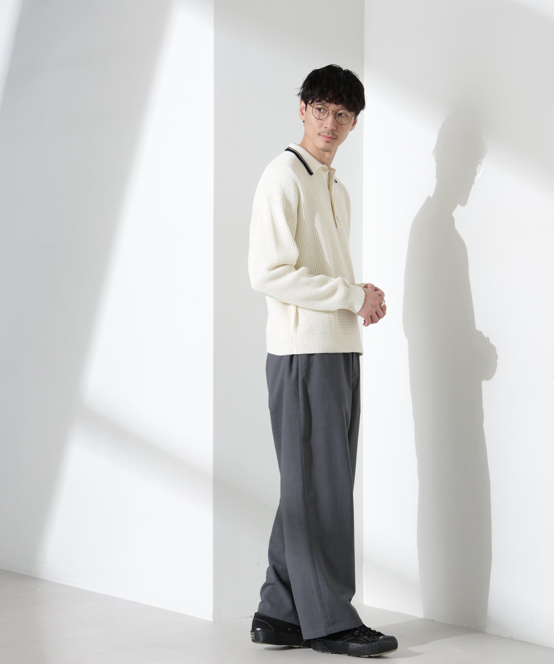 nano･universe「ローゲージ ニットポロ」|ニット・セーター|