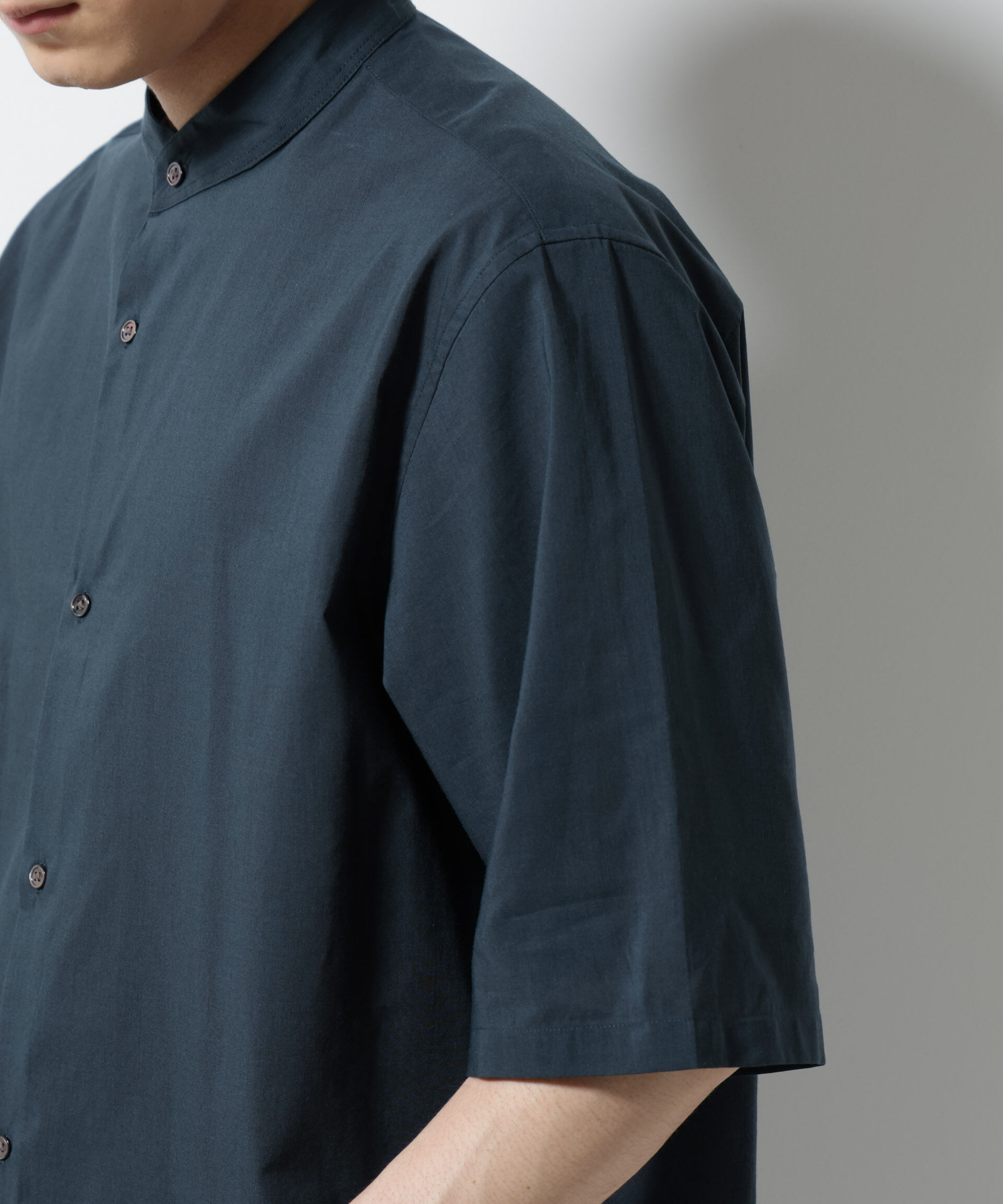 nano･universe「TEXBRID(R)バンドカラーシャツ 半袖」|シャツ・ブラウス|