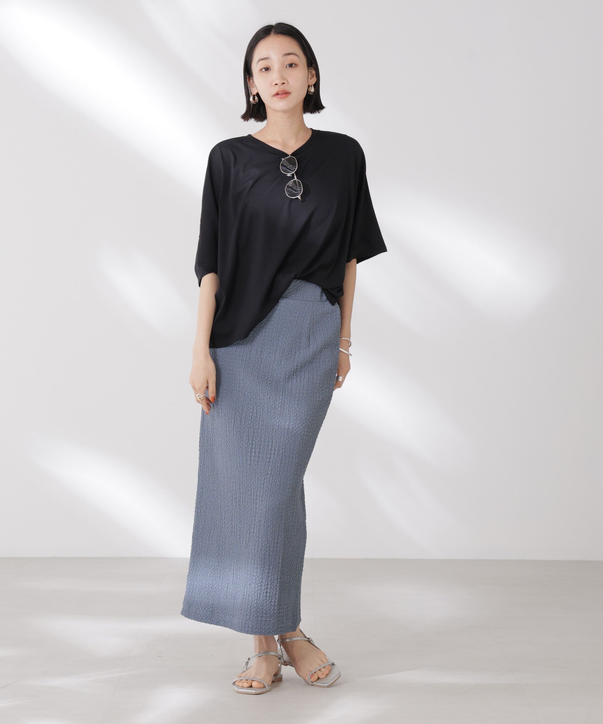 nano･universe「吸水速乾抗菌防臭ドルマンワイドトップス」|Tシャツ・カットソー|