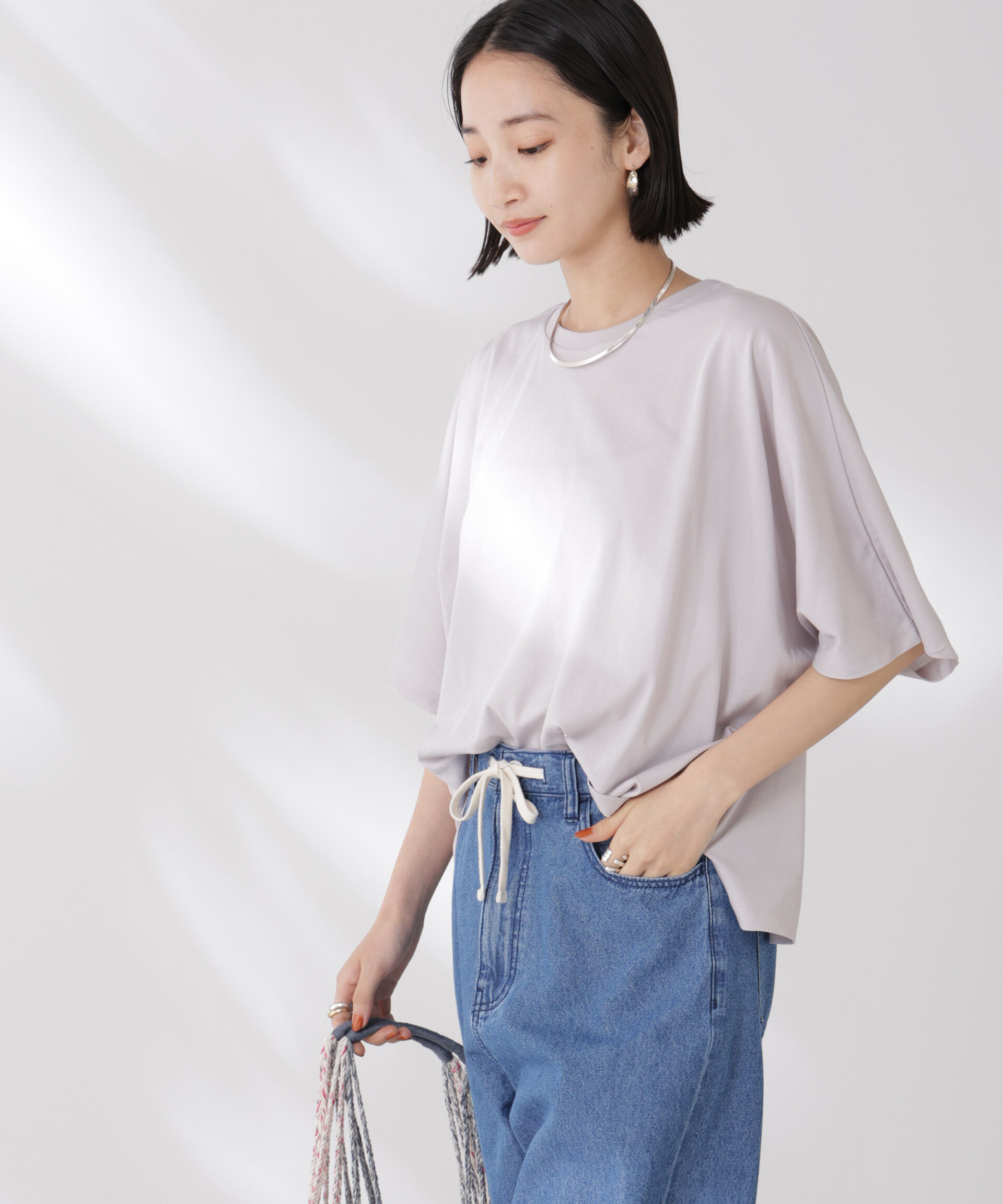 nano･universe「吸水速乾抗菌防臭ドルマンワイドトップス」|Tシャツ・カットソー|