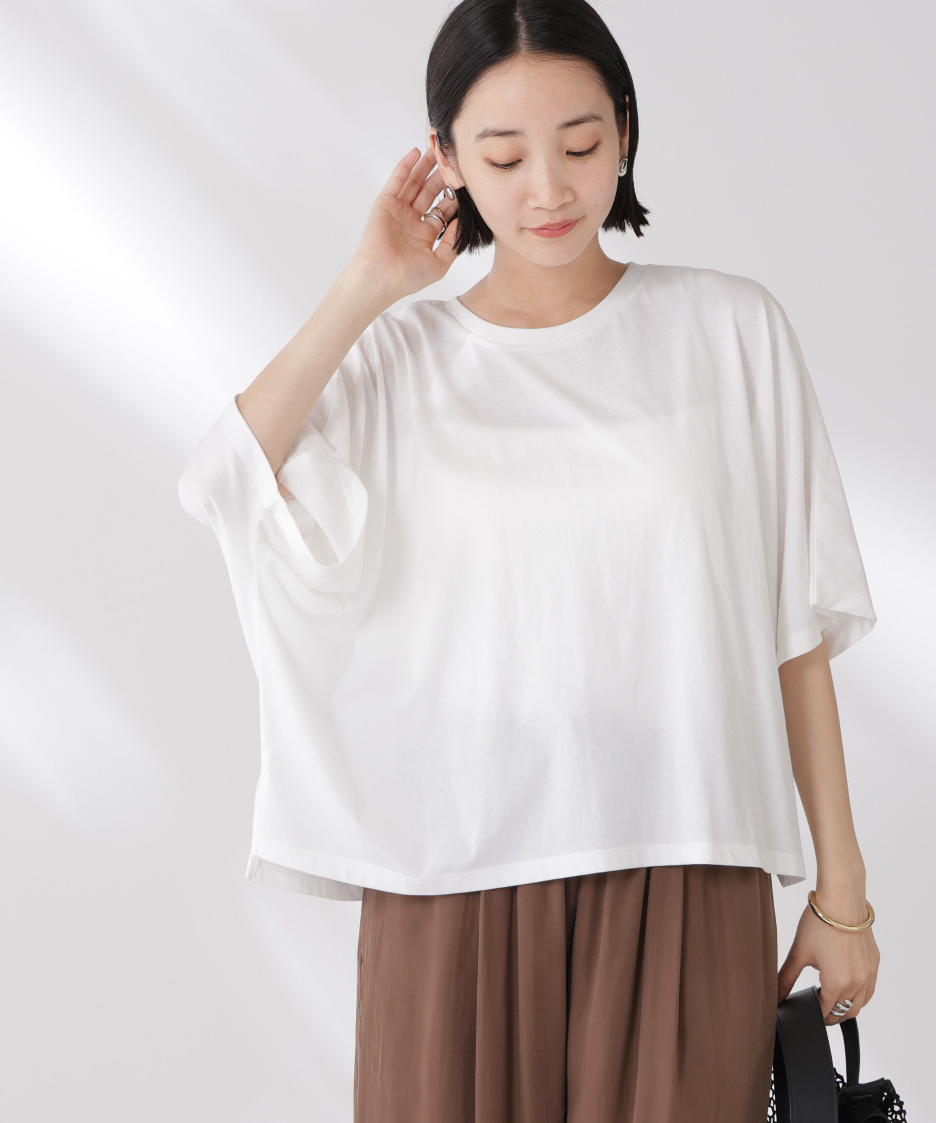 nano･universe「吸水速乾抗菌防臭ドルマンワイドトップス」|Tシャツ・カットソー|