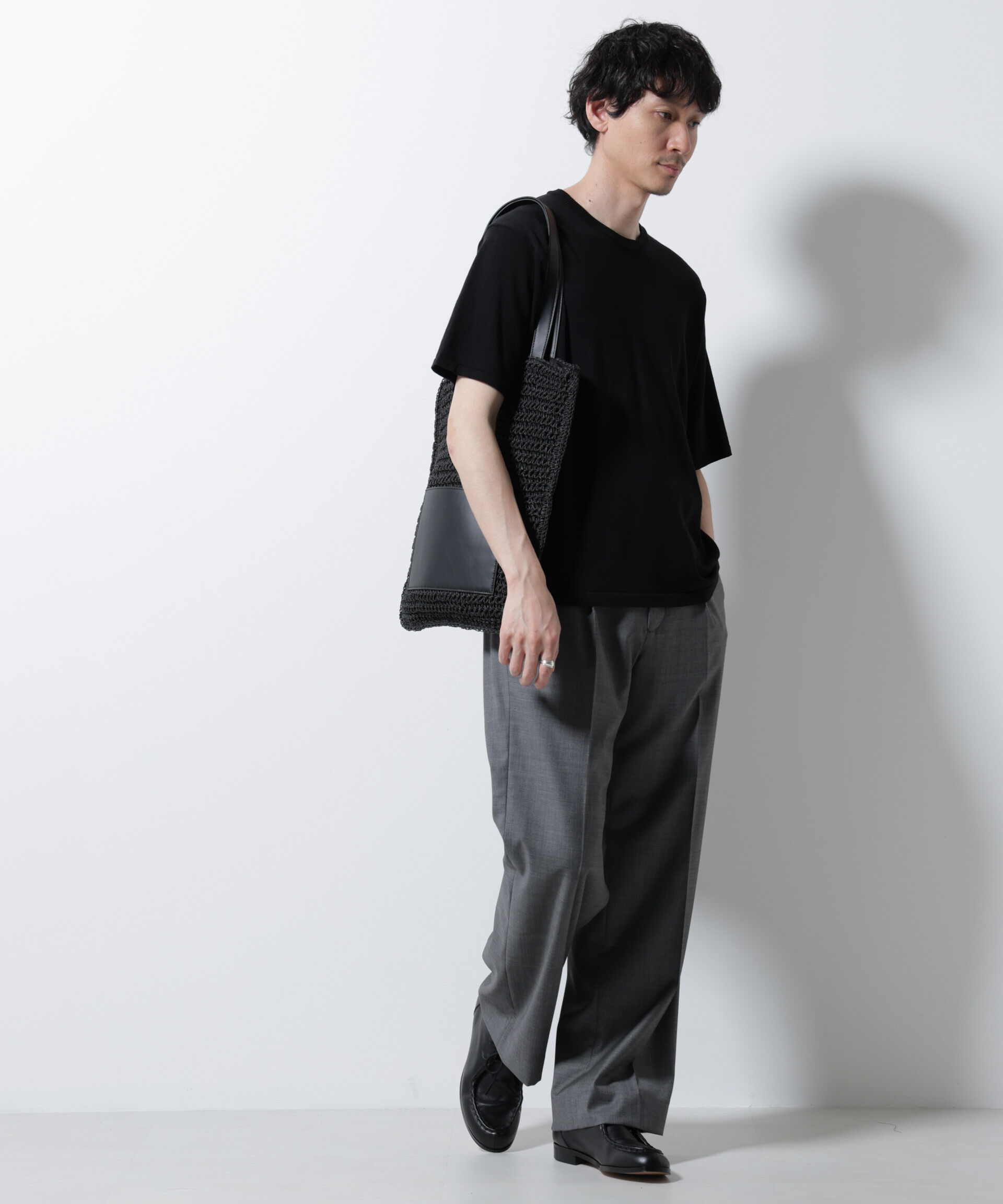 nano･universe「シルキータッチニットTシャツ 半袖」|ニット・セーター|