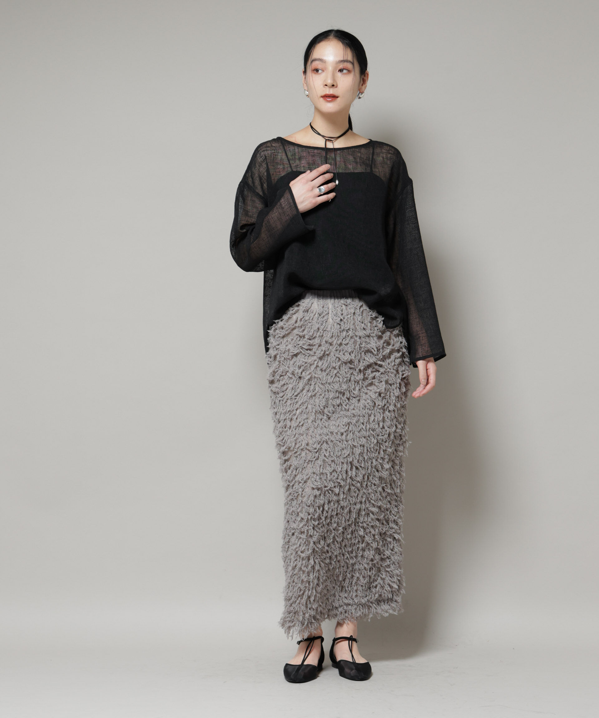 nano･universe「フリンジタイトスカート」|スカート|