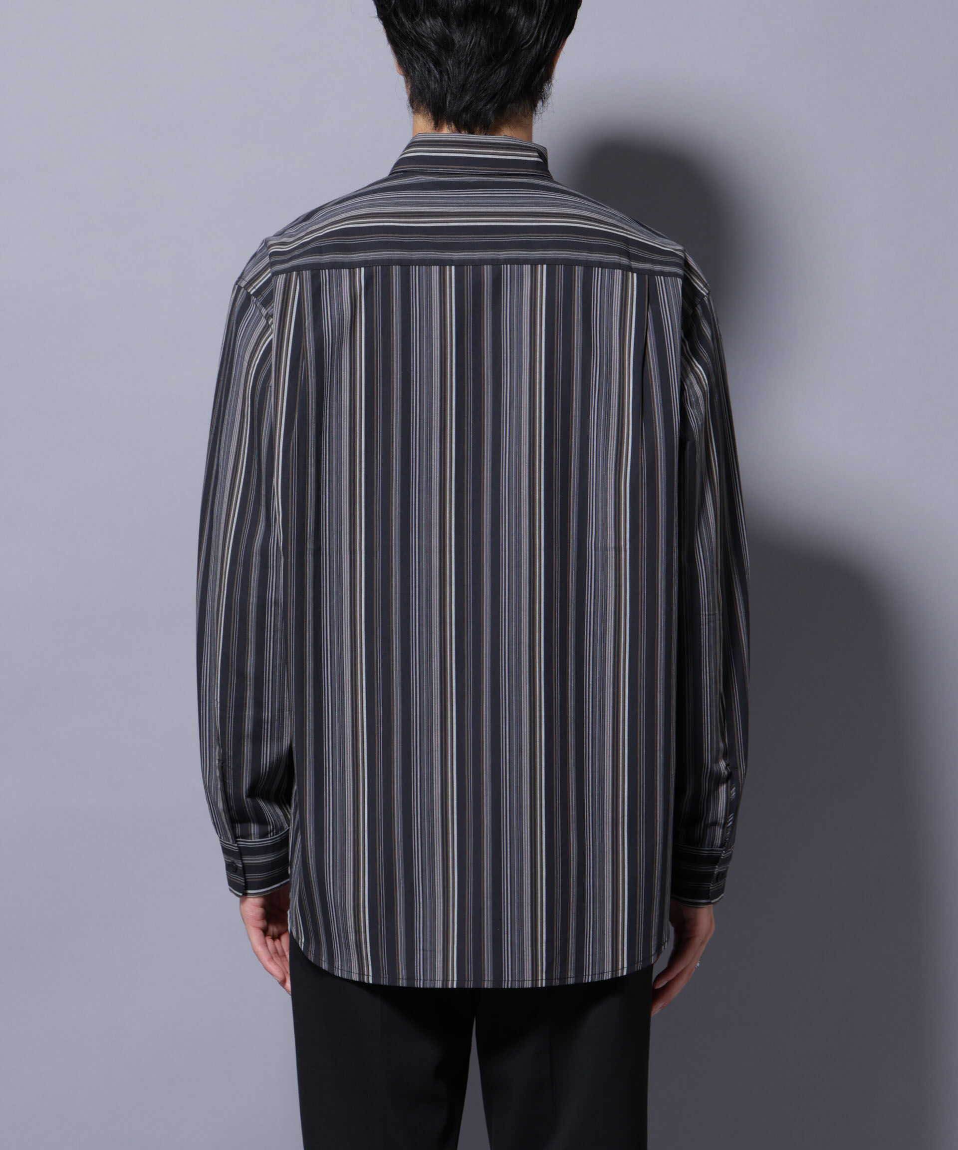 nano･universe「ランダムストライプシャツ 長袖」|シャツ・ブラウス|