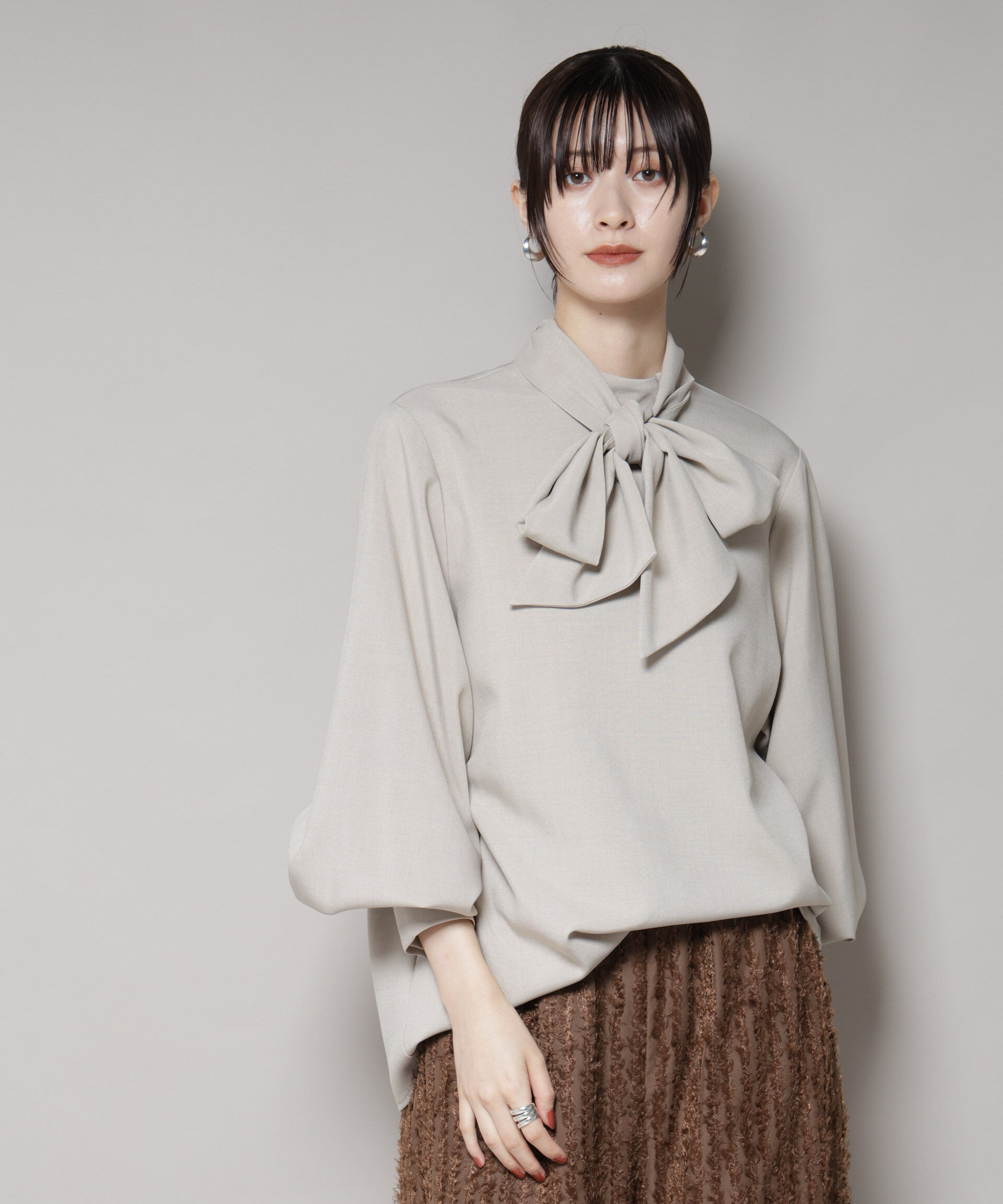 nano･universe「ボータイ取り外し可能2wayブラウス」|シャツ・ブラウス|