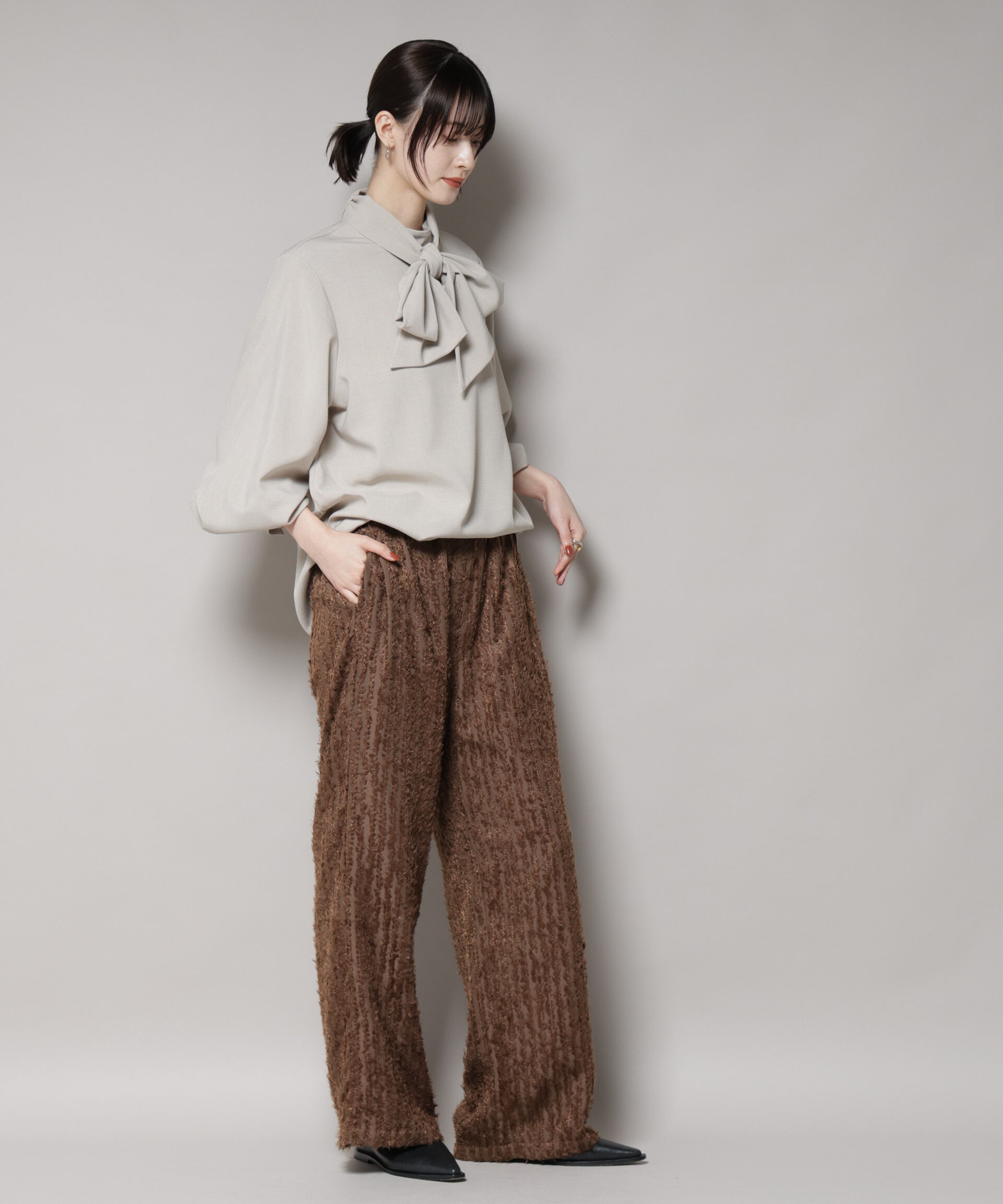 nano･universe「ボータイ取り外し可能2wayブラウス」|シャツ・ブラウス|