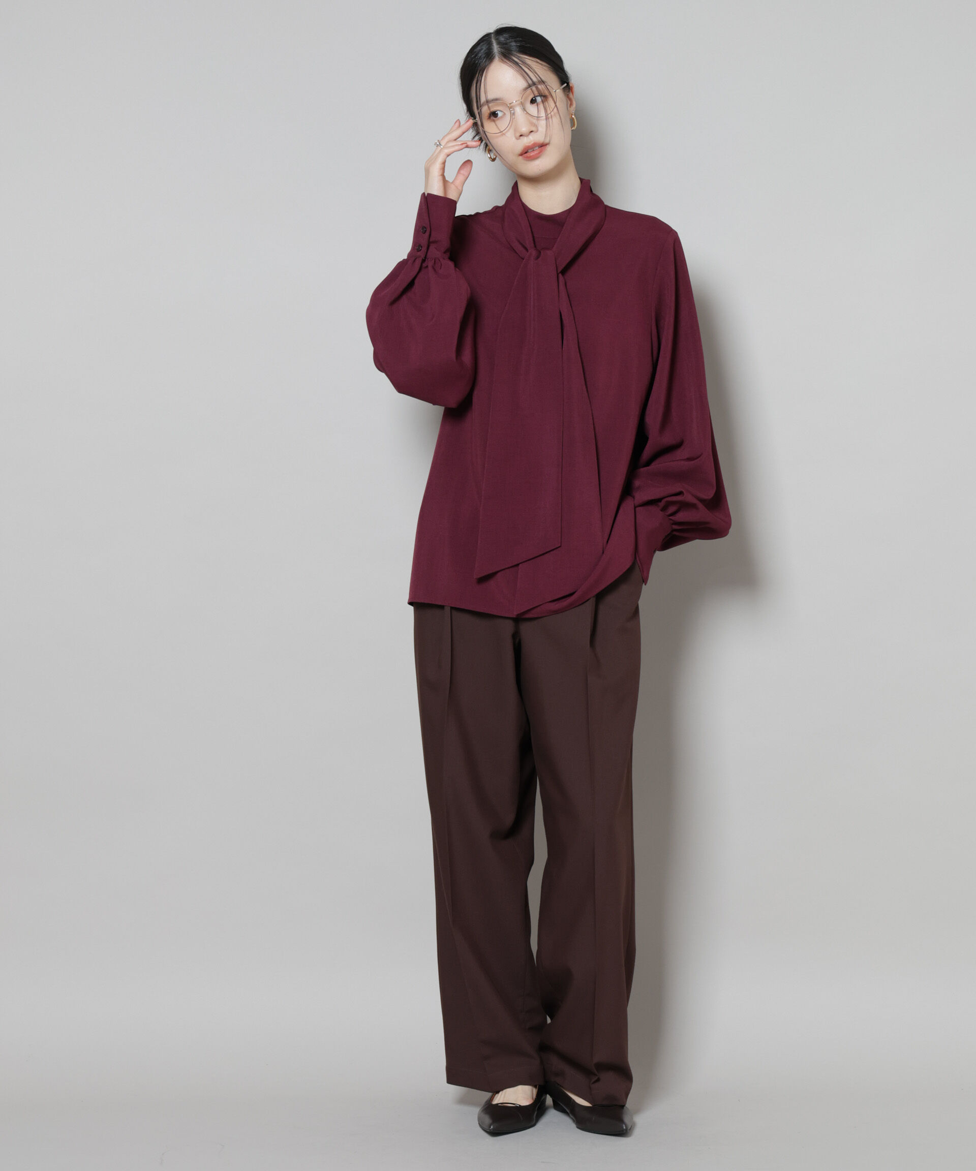 nano･universe「ボータイ取り外し可能2wayブラウス」|シャツ・ブラウス|