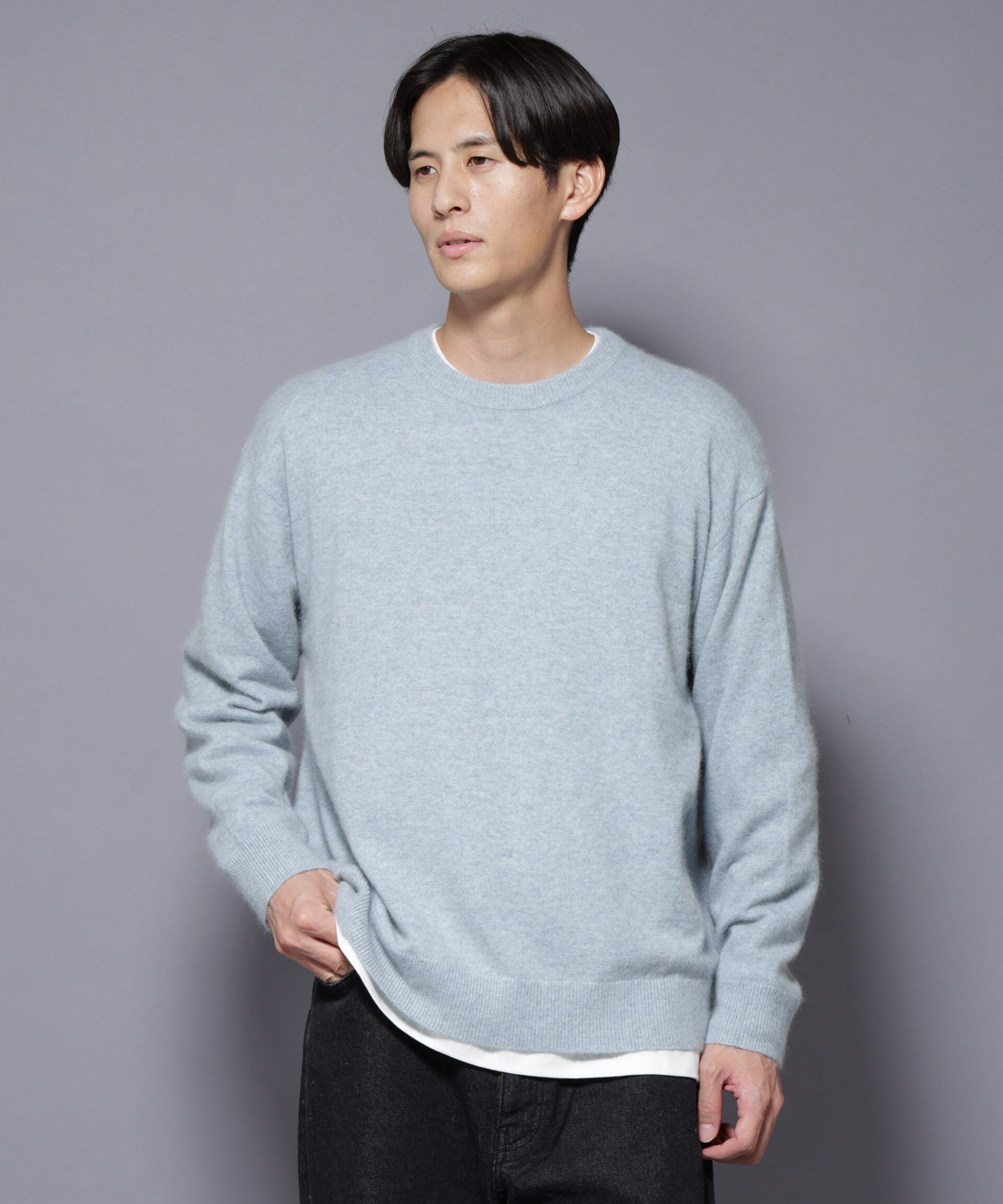 nano･universe「アンゴラ混ライトクルーネックニット」|ニット・セーター|