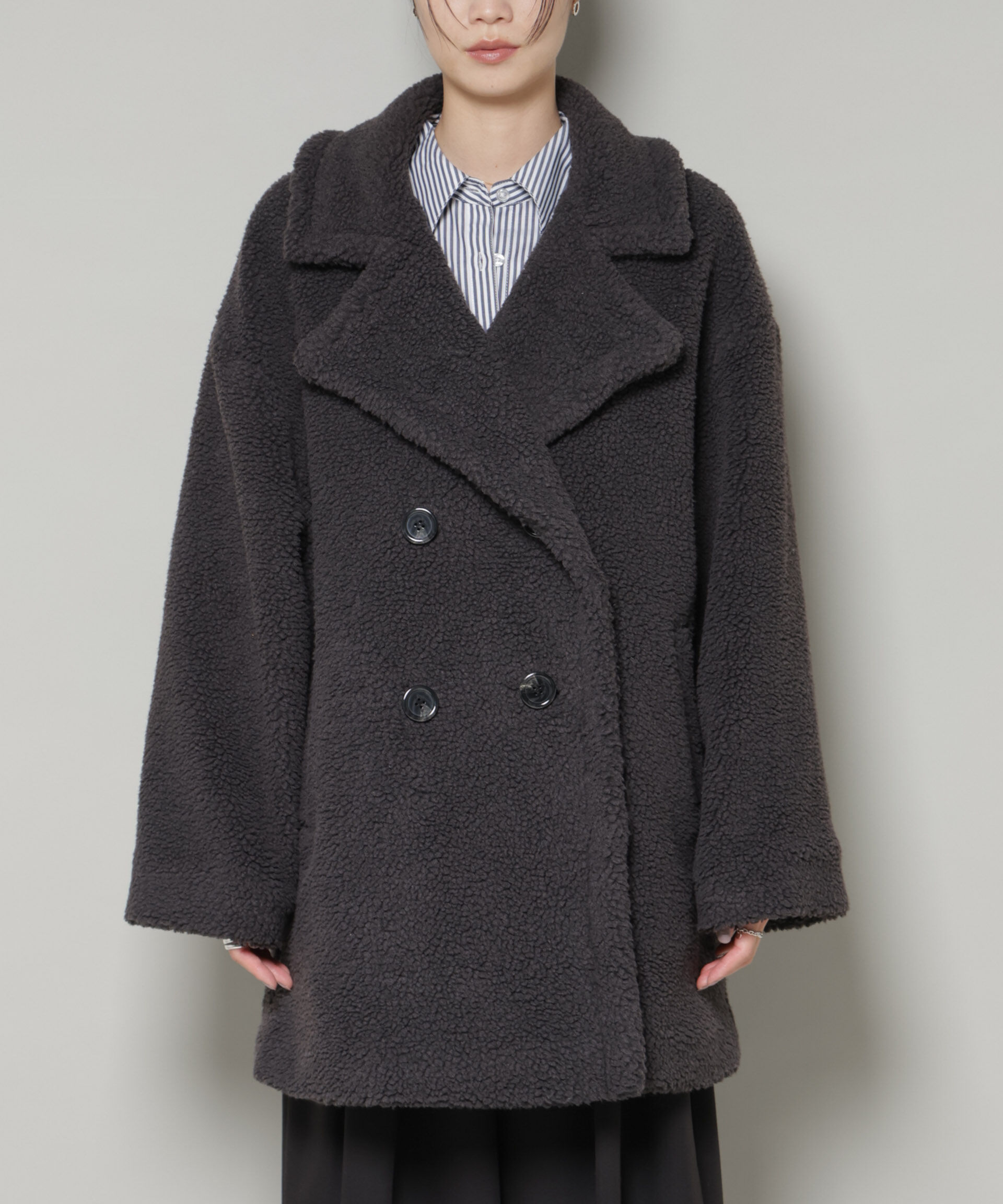 nano･universe「ボアワイドダブルボタンコート」|その他|