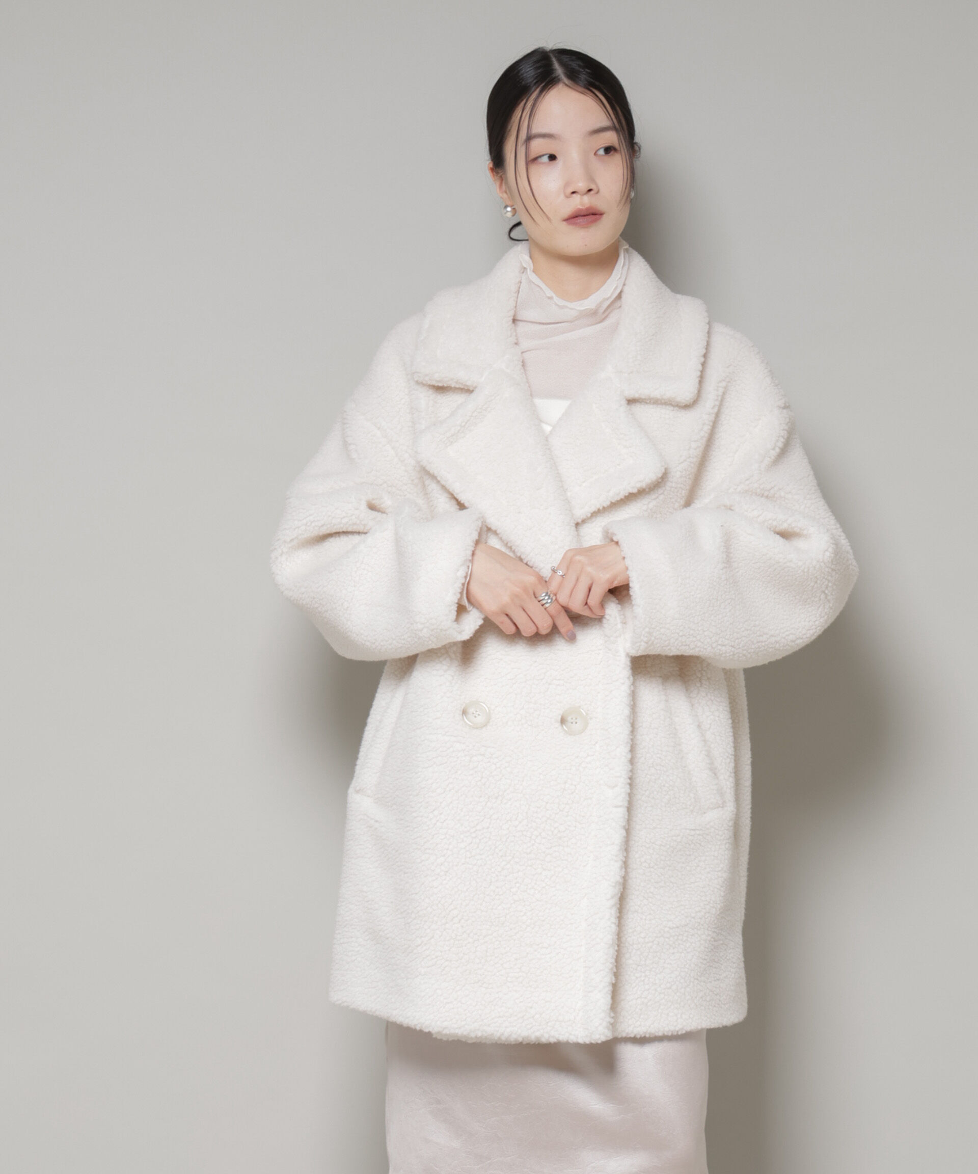 nano･universe「ボアワイドダブルボタンコート」|その他|