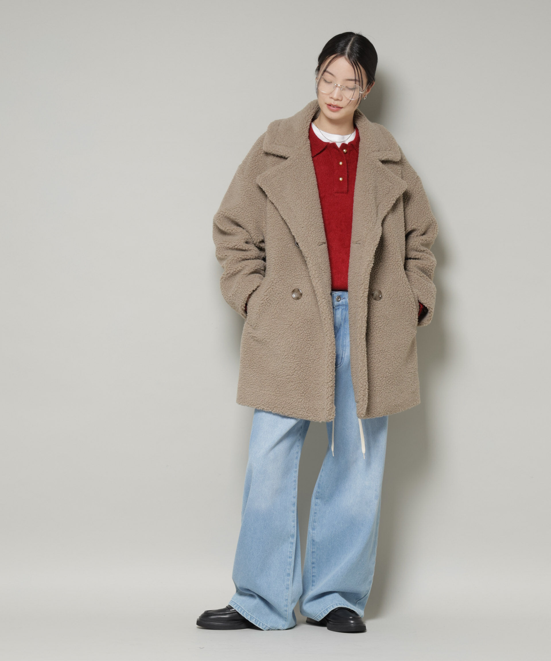 nano･universe「ボアワイドダブルボタンコート」|その他|