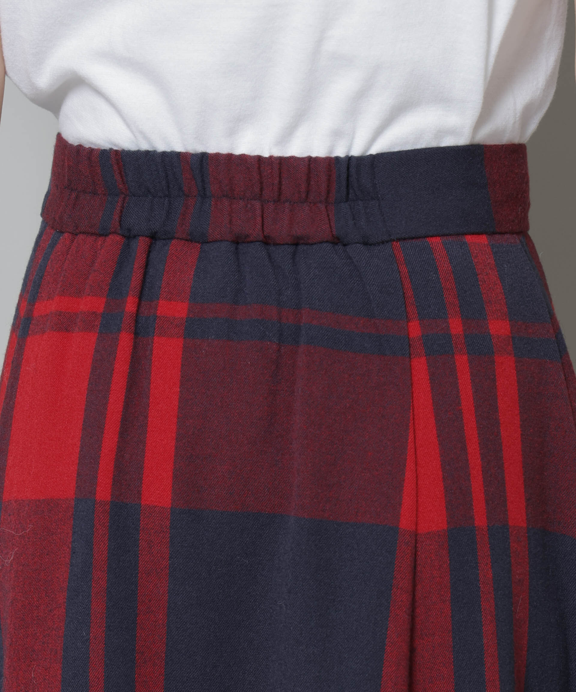 nano･universe「起毛チェックタックフレアスカート」|スカート|