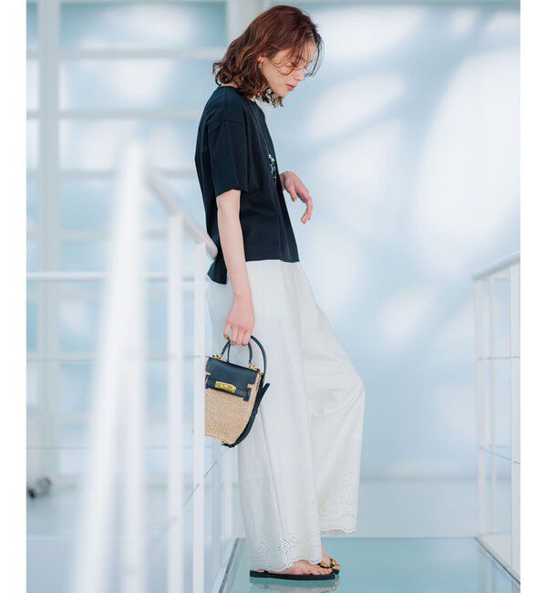 23区「【洗える】リネンエンブロイダリー ワイドパンツ」|その他|