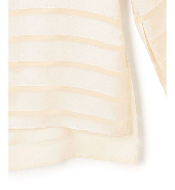 BEIGE,「HAUYNITE / ボーダーシアー ボートネックブラウス」|シャツ・ブラウス|