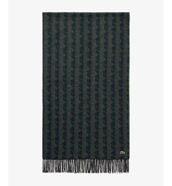 LACOSTE「モノグラムジャカード大判リサイクルマフラー」|マフラー|