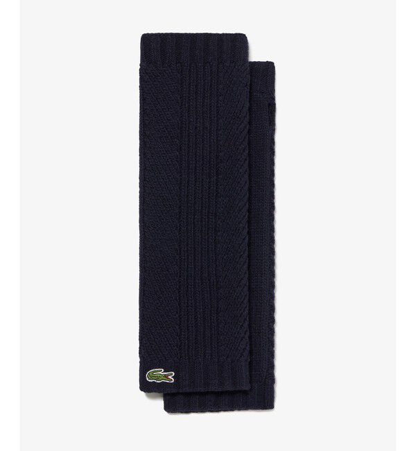 LACOSTE「コンビ・ニッティングアームカバー」|手袋|ダークネイビー