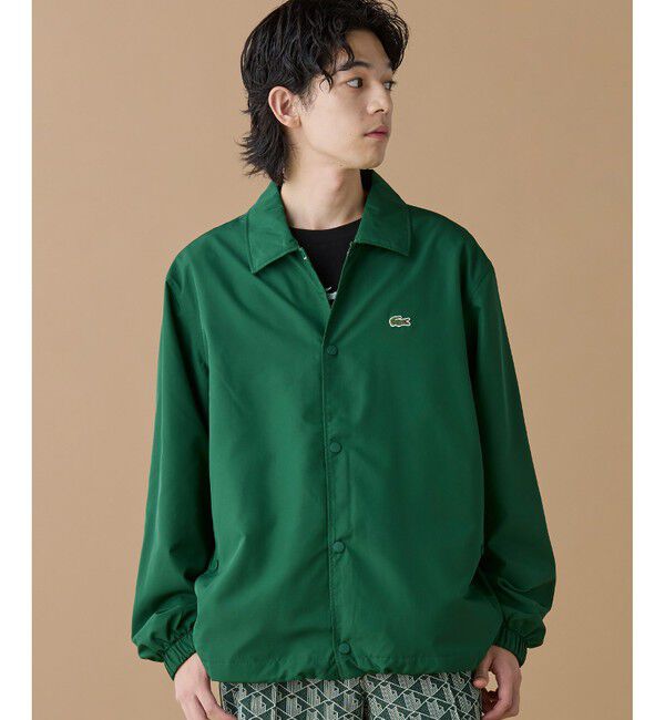 LACOSTE「撥水 リバーシブルコーチジャケット 無地&times;総柄」|ブルゾン・スタジャン|