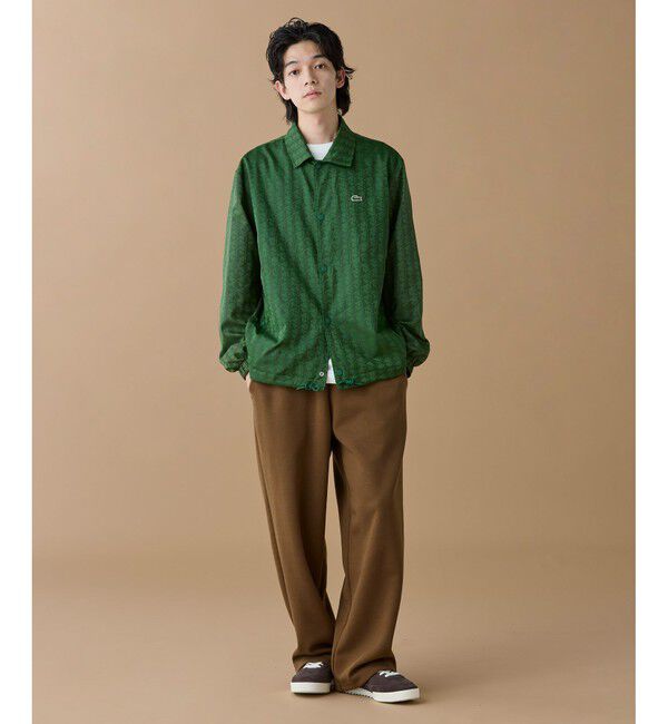 LACOSTE「撥水 リバーシブルコーチジャケット 無地&times;総柄」|ブルゾン・スタジャン|
