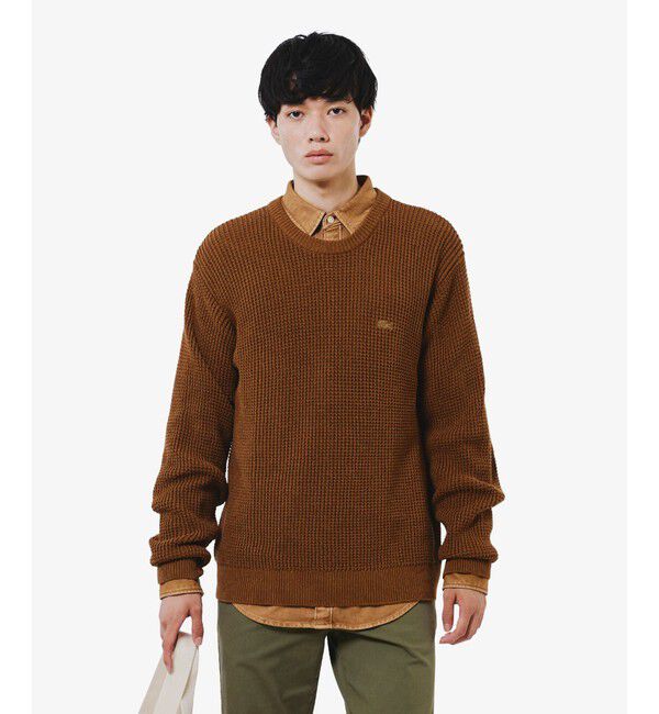 LACOSTE「ワッフルニットセーター」|ニット・セーター|キャメル
