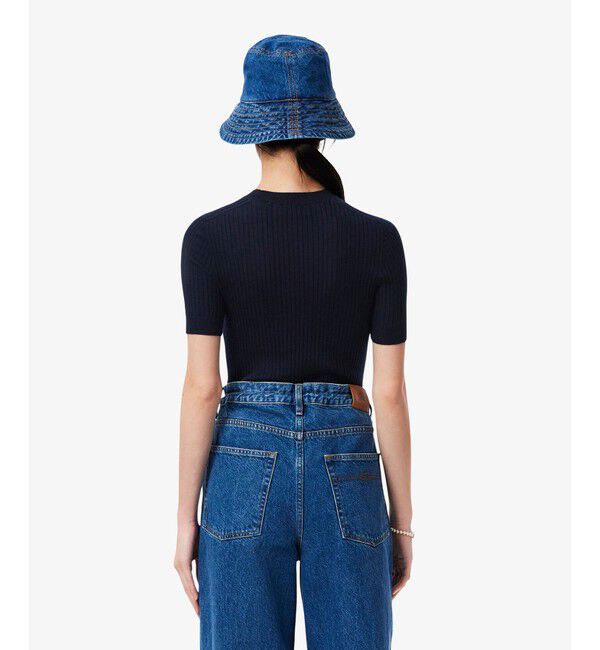 LACOSTE「3Dニッティングショートスリーブメリノウール ハイゲージニットセーター」|ニット・セーター|