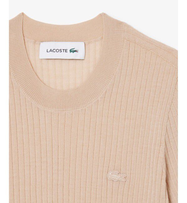 LACOSTE「3Dニッティングショートスリーブメリノウール ハイゲージニットセーター」|ニット・セーター|