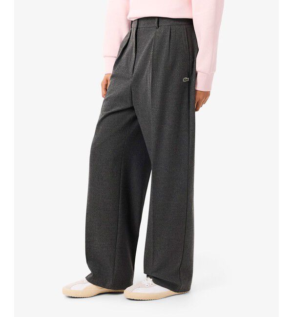 LACOSTE「オーバーサイズフランネル タックワイドパンツ」|チノ|