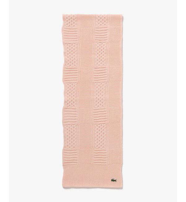 LACOSTE「アラン柄ブレンドウールニットマフラー」|マフラー|