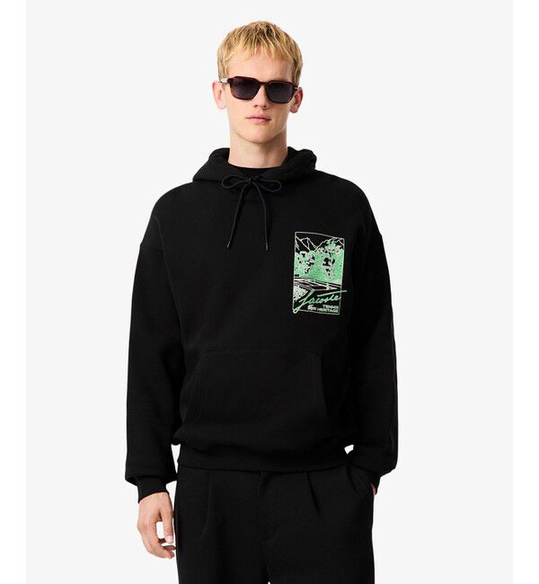 LACOSTE「テニスヘリテージプリントスウェットフーディー」|パーカー|
