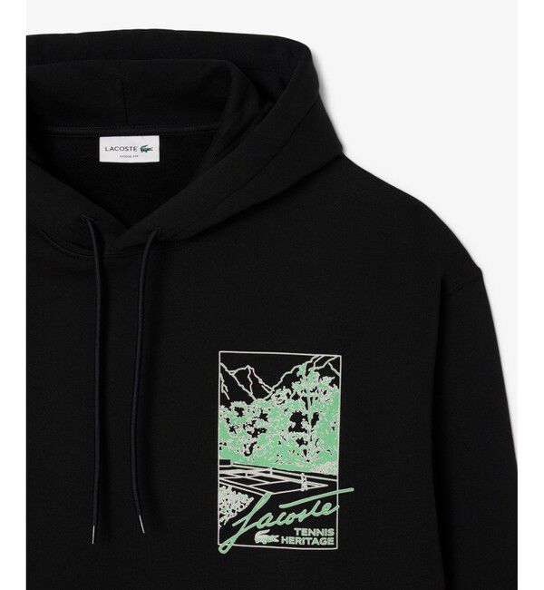 LACOSTE「テニスヘリテージプリントスウェットフーディー」|パーカー|
