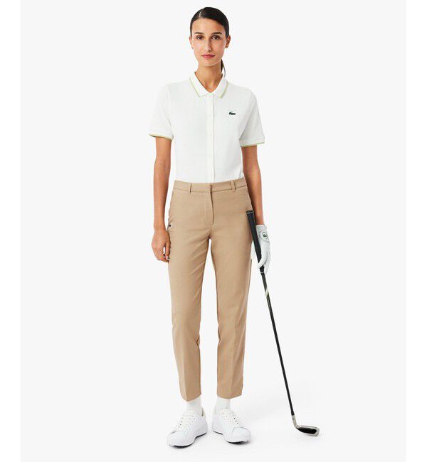 LACOSTE「UVカット 吸水速乾 ウルトラドライ スリムフィットストレッチゴルフパンツ」|チノ|
