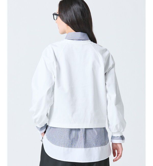 LACOSTE「クロップド丈 バルーンスリーブ ギャザー ロングスリーブTシャツ」|Tシャツ・カットソー|