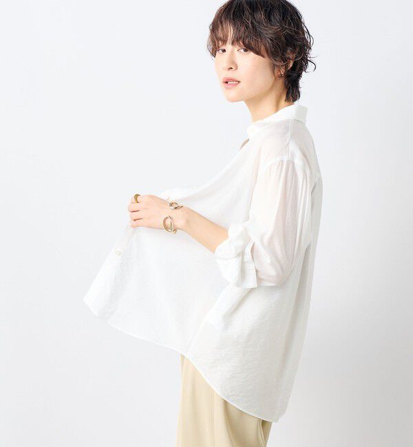 NOLLEY'S sophi「《セットアップ対応》シアーローン２WAYシャツ」|シャツ・ブラウス|