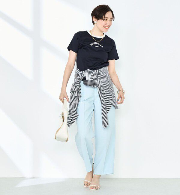 NOLLEY'S sophi「シルケット天竺衿配色ロゴTシャツ」|Tシャツ・カットソー|