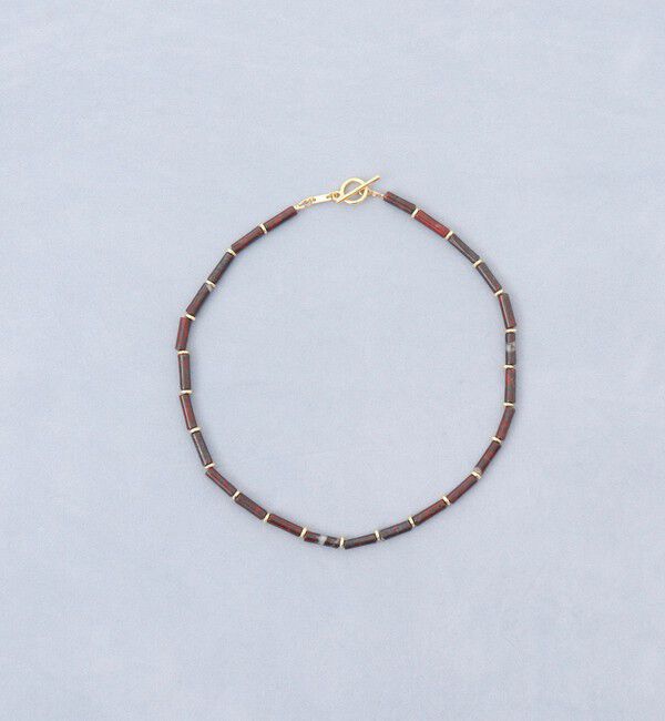 grace grace「【grace grace/グラスグラス】チューブ天然石ネックレス」|ネックレス|ブラウン