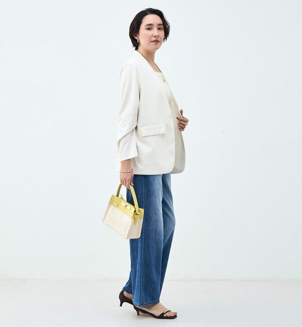 Rie Miller「ウォッシャブルノーカラージャケットジョーゼットダンボール」|ノーカラージャケット|