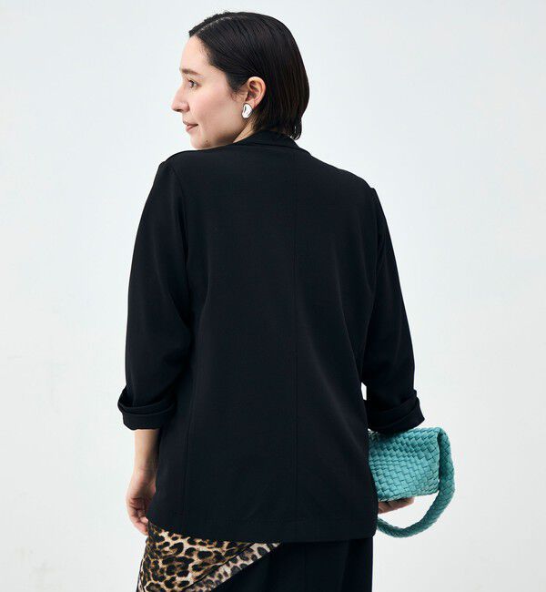 Rie Miller「ウォッシャブルノーカラージャケットジョーゼットダンボール」|ノーカラージャケット|