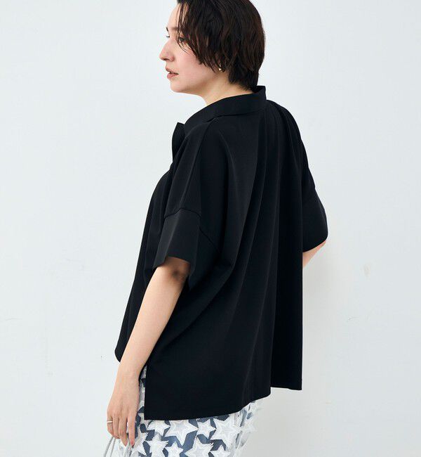 Rie Miller「ウォッシャブルョーポロ襟ハーフスリーブジゼットダンボール」|ポロシャツ|