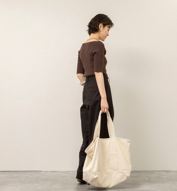 MAQWEL「《手洗い可能》ブークレ5分袖ニット」|ニット・セーター|