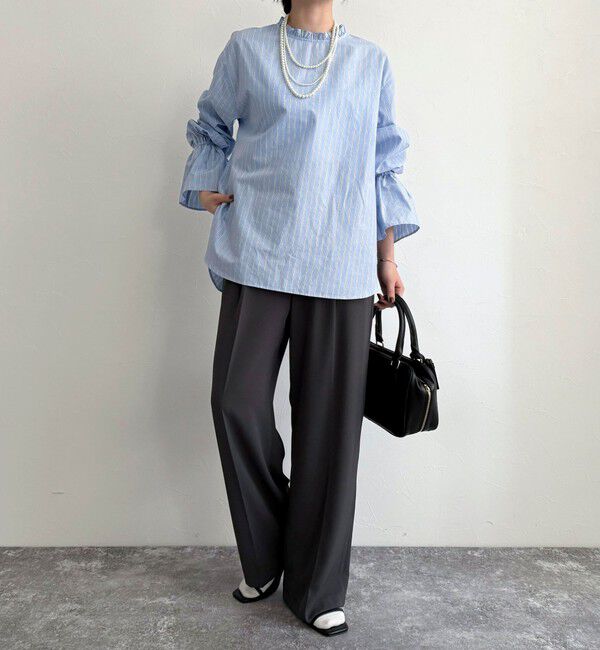 fredy emue「袖フレアストライプシャツ」|シャツ・ブラウス|