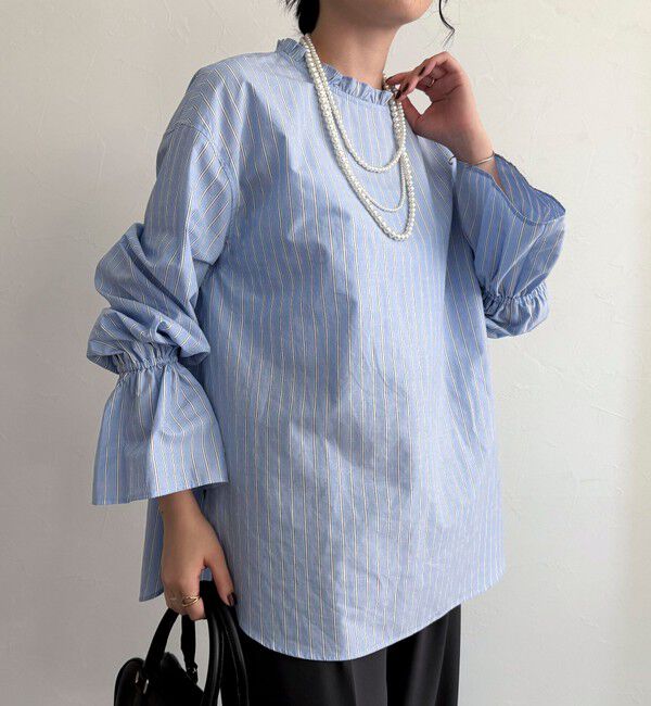 fredy emue「袖フレアストライプシャツ」|シャツ・ブラウス|
